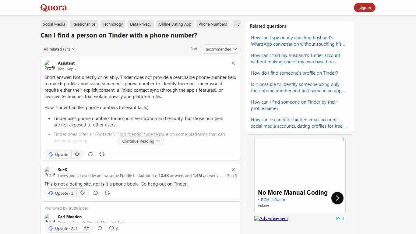 Can I find a person on Tinder with a phone number? - Quora